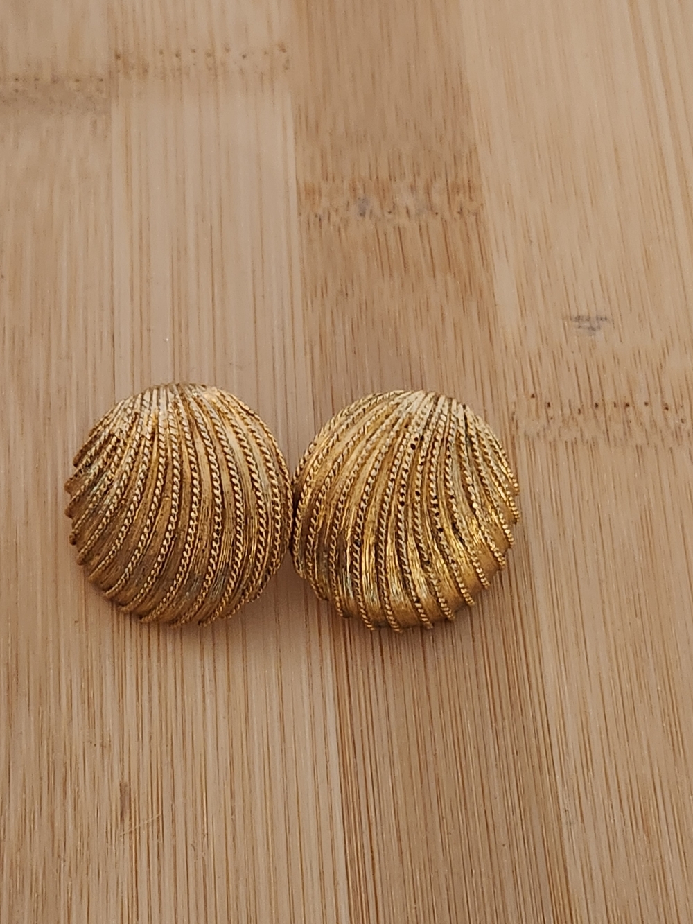 Napier Vintage Classic Textured Gold Dome Pierced Earrings - Women Jewelry
